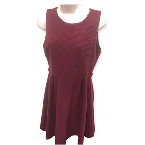 Forever 21, Red Fit and Flare Scoop Neck Sleeveless Casual Dress Large